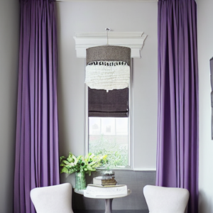 grey room with purple trim